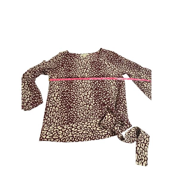 Michael Kors Leopard Print Tie-Waist Blouse Size M - Picture 7 of 11